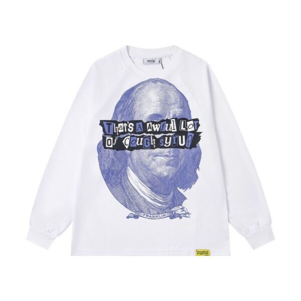 Trapstar White Franklin Portrait Long Sleeve Shirt OKZY20261167