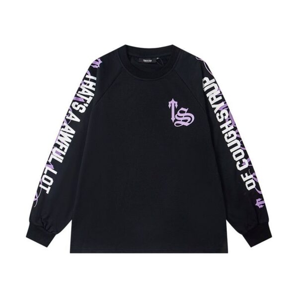 Trapstar Black Purple Sleeve Print Long Sleeve Tee OKZY20261169