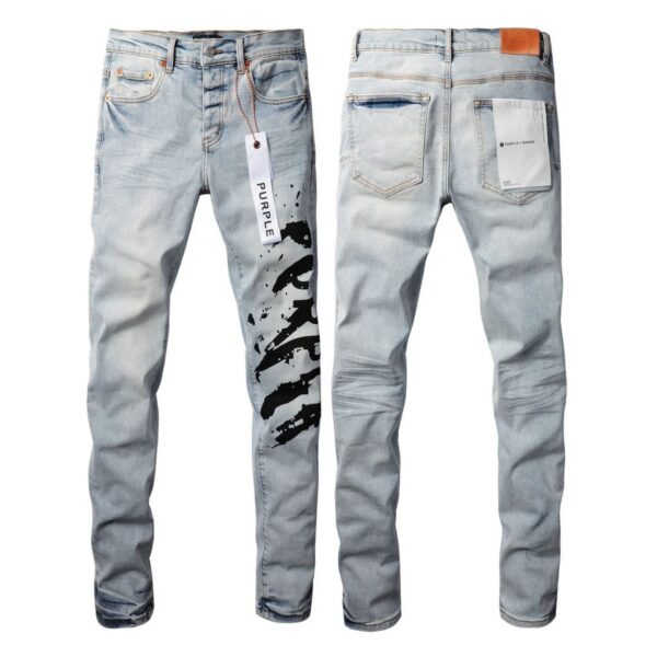 Purple Brand Light Wash Graphic Denim Pants OKZY2026116