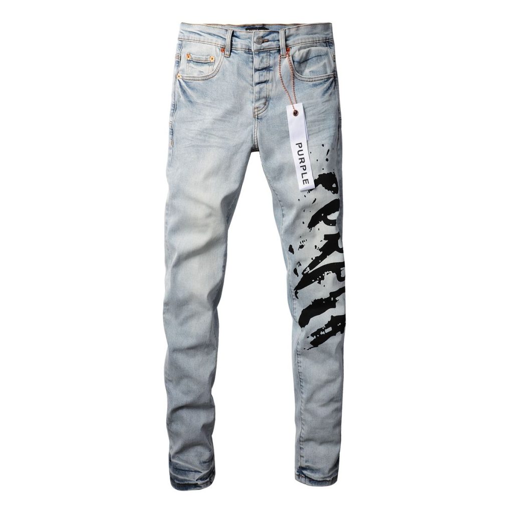 Purple Brand Light Wash Graphic Denim Pants OKZY2026116