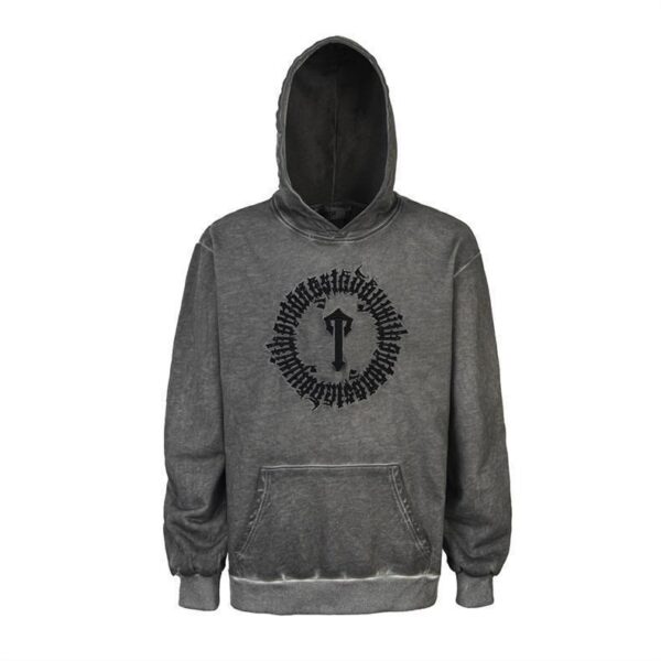 Trapstar Washed Grey Circle Logo Embroidery Hoodie OKZY20261170
