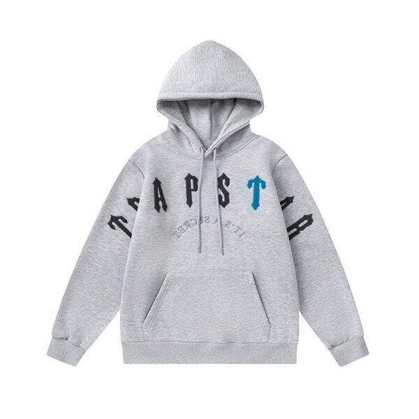 Trapstar Grey Blue Arrow Embroidery Hoodie OKZY20261181