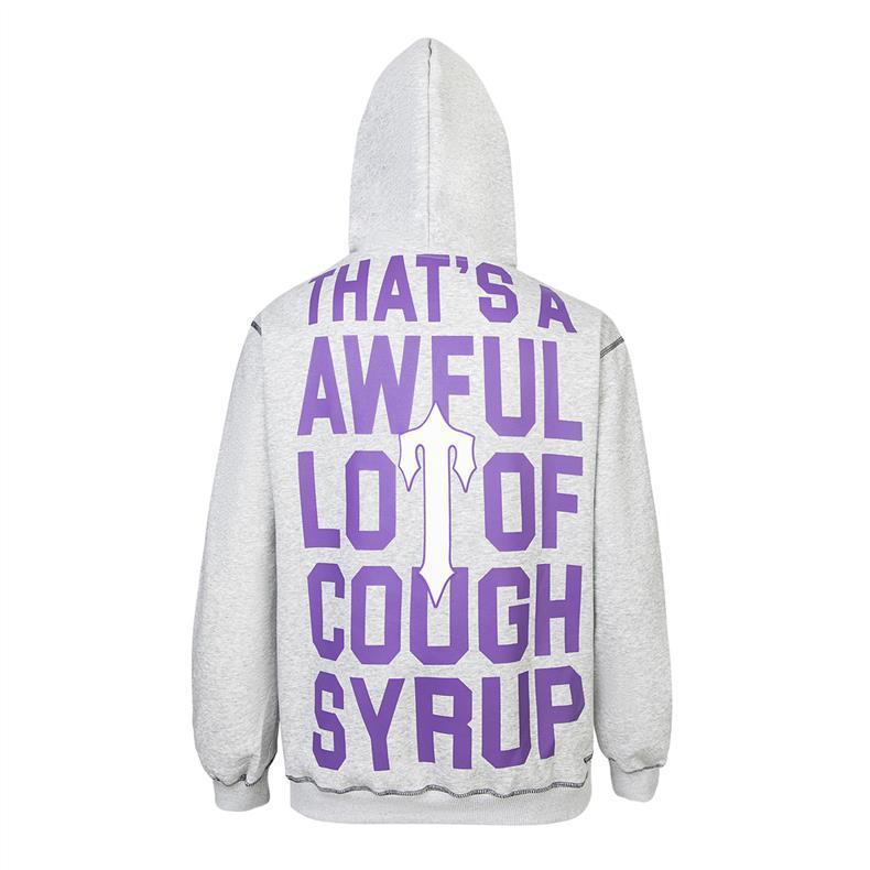 Trapstar Grey Purple Text Print Hoodie OKZY20261184