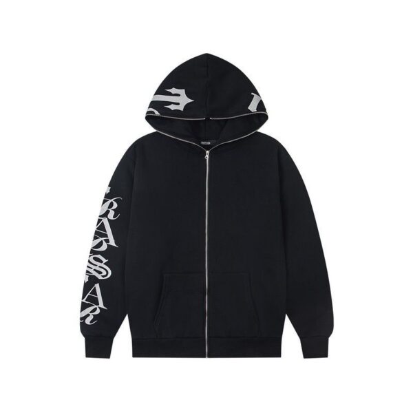 Trapstar Black Full Zip Sleeve Print Hoodie OKZY20261188