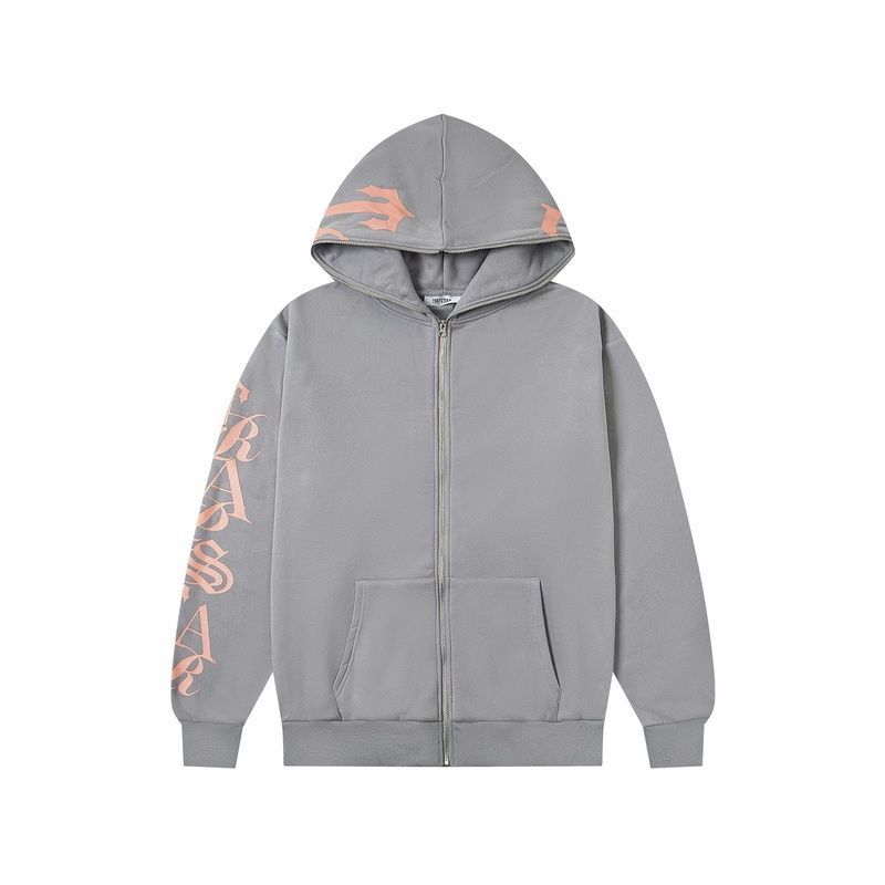 Trapstar Grey Peach Sleeve Print Zip Up Hoodie OKZY20261189