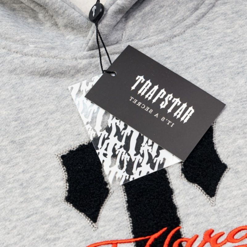 Trapstar Grey T Logo Embroidery Hoodie OKZY20261190