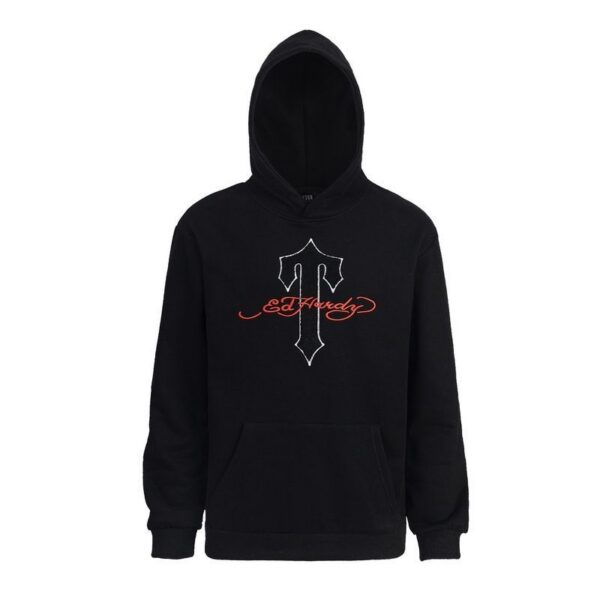 Trapstar Black T Logo Embroidery Hoodie OKZY20261191