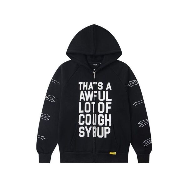 Trapstar Black Full Zip Text Print Hoodie OKZY20261195