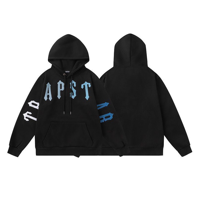Trapstar Black Two Tone Sleeve Logo Hoodie OKZY20261196