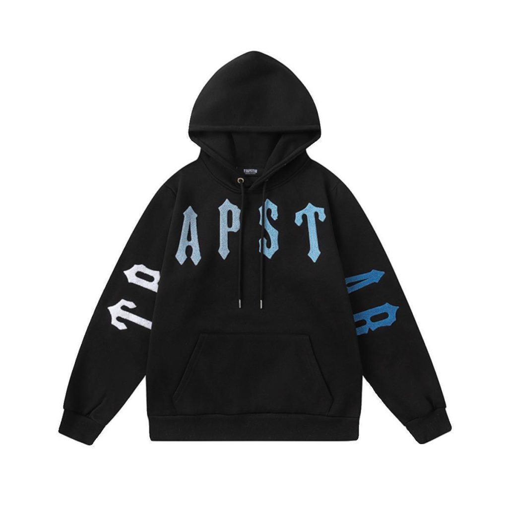 Trapstar Black Two Tone Sleeve Logo Hoodie OKZY20261196