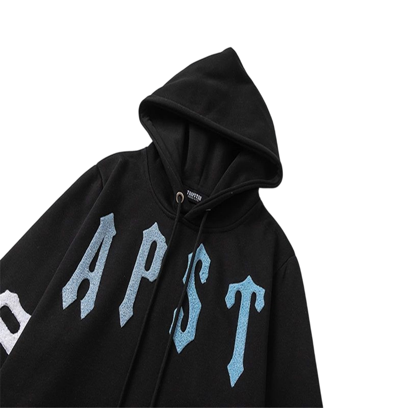 Trapstar Black Two Tone Sleeve Logo Hoodie OKZY20261196