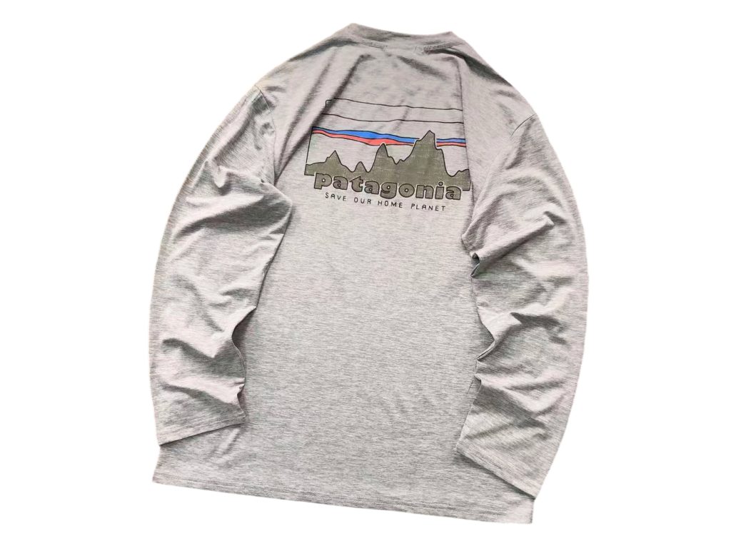 Patagonia Grey Mountain Logo Long Sleeve T Shirt OKZY20261197