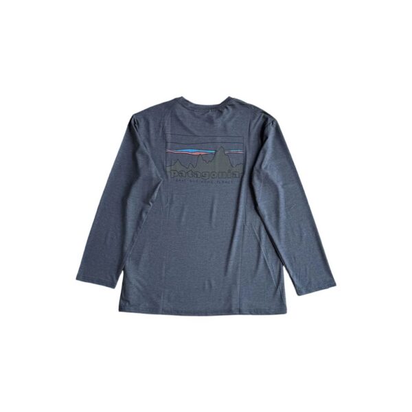Patagonia Dark Grey Mountain Logo Long Sleeve T Shirt OKZY20261199