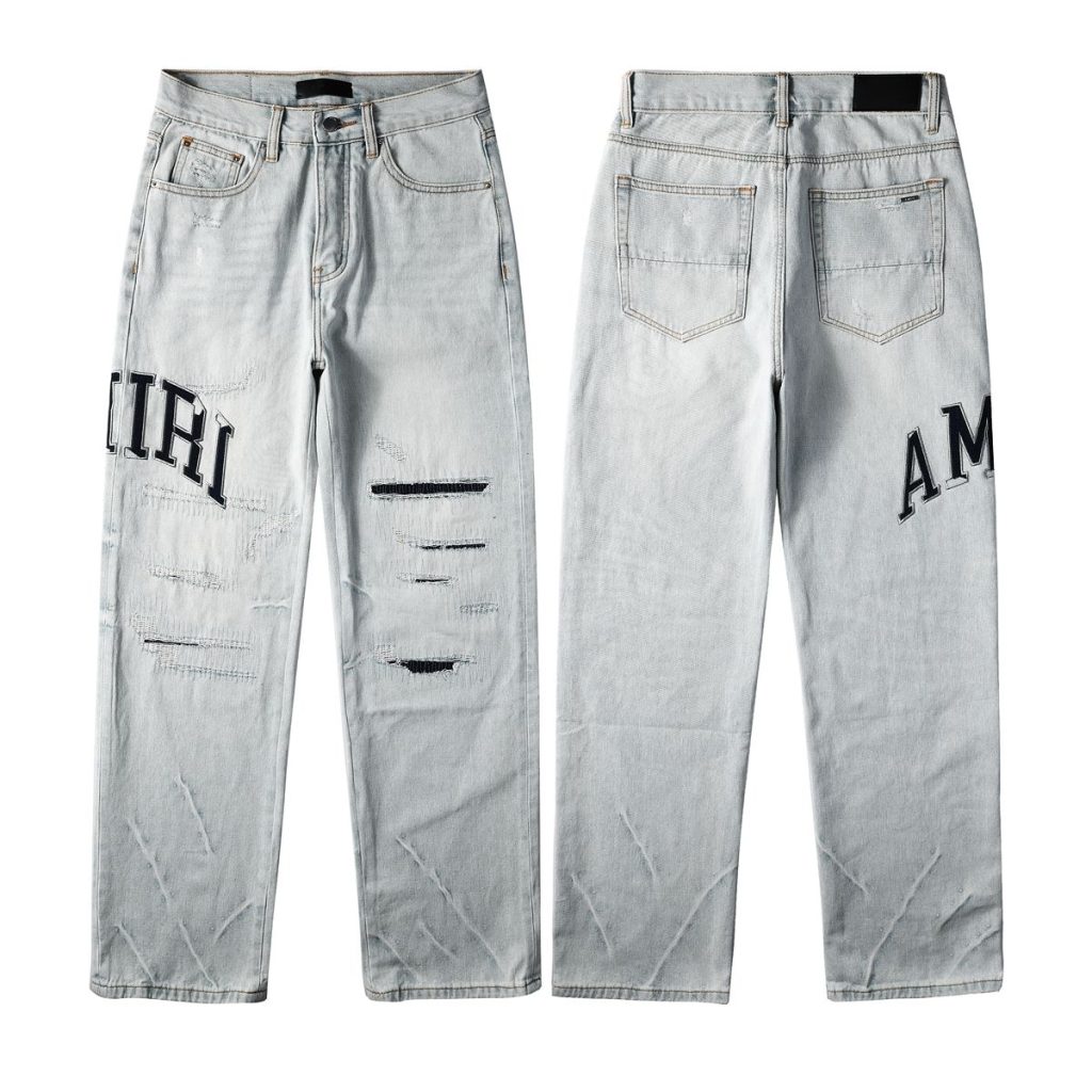 Amiri Letter Baggy Ripped Jeans OKZY202611