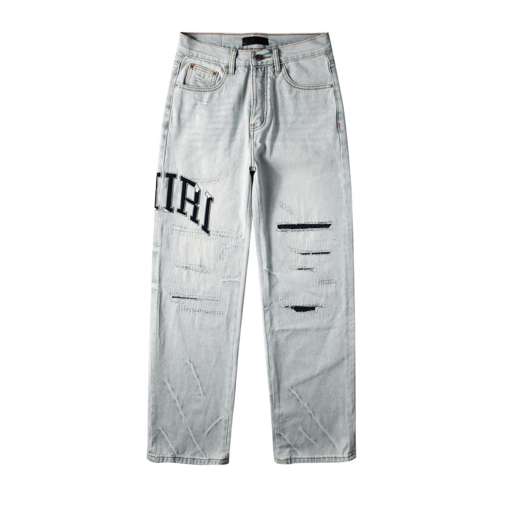 Amiri Letter Baggy Ripped Jeans OKZY202611