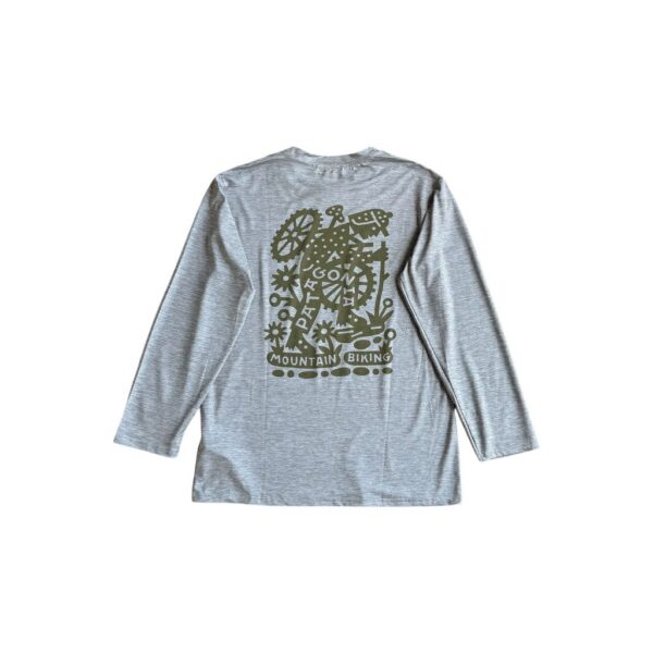 Patagonia Grey Mountain Biking Graphic Long Sleeve T Shirt OKZY20261200