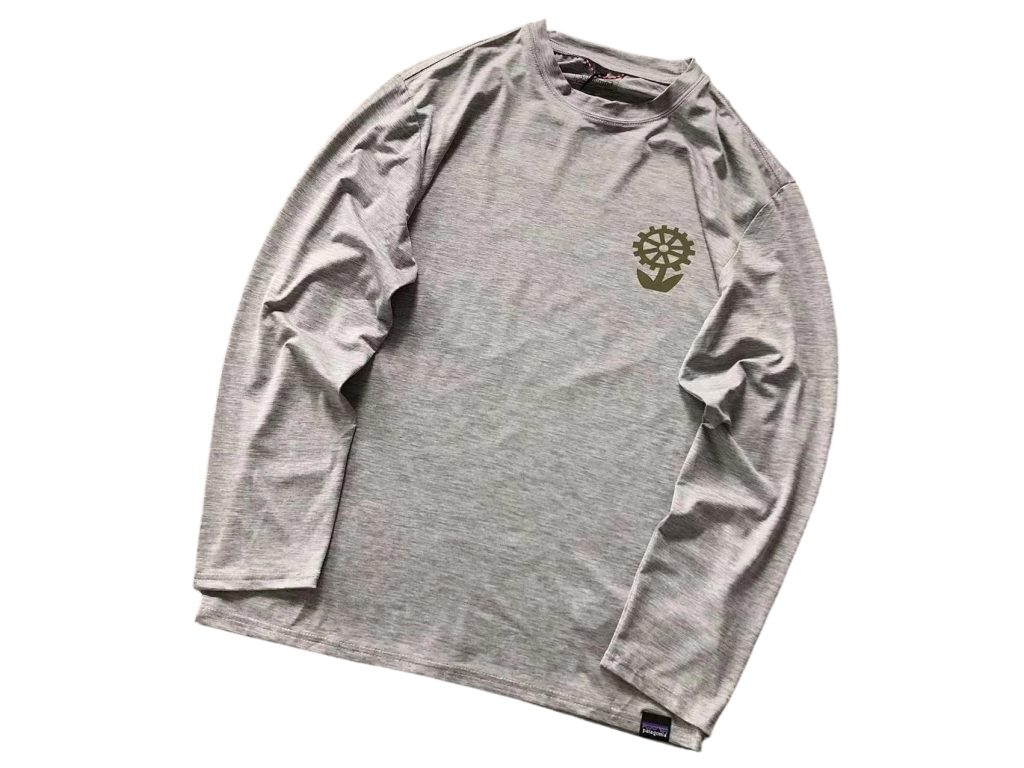 Patagonia Grey Mountain Biking Graphic Long Sleeve T Shirt OKZY20261200