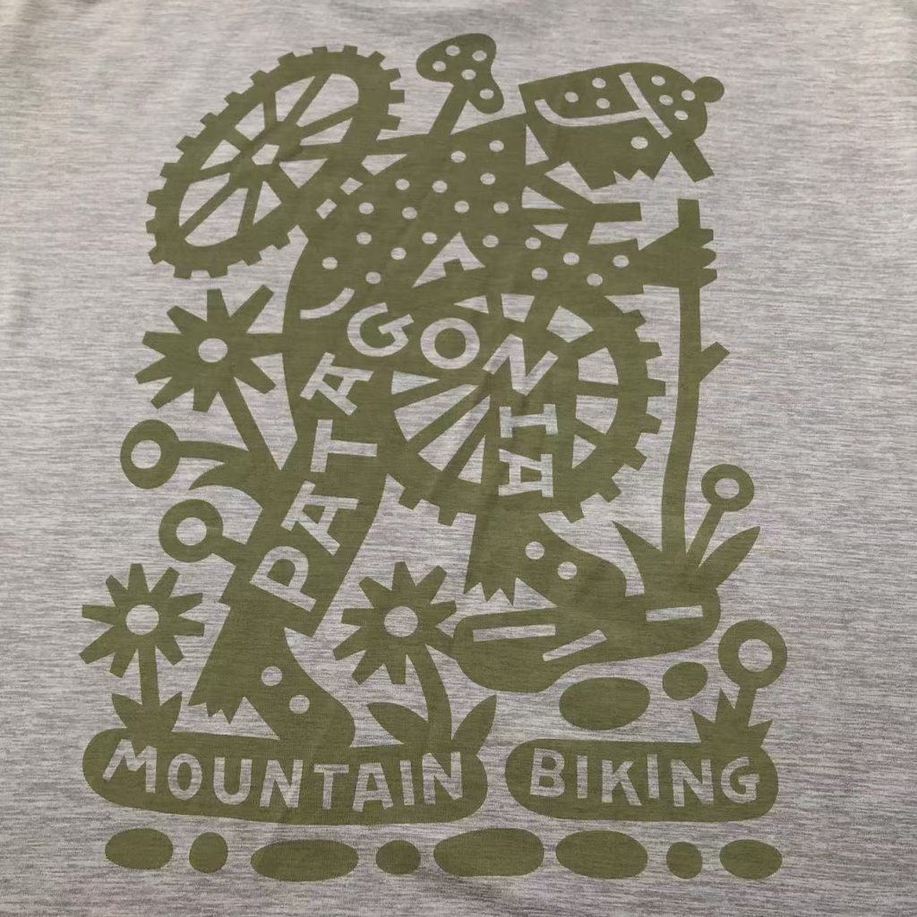 Patagonia Grey Mountain Biking Graphic Long Sleeve T Shirt OKZY20261200