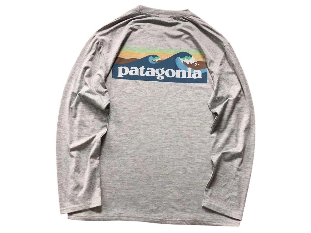 Patagonia Grey Wave Logo Long Sleeve T Shirt OKZY20261201