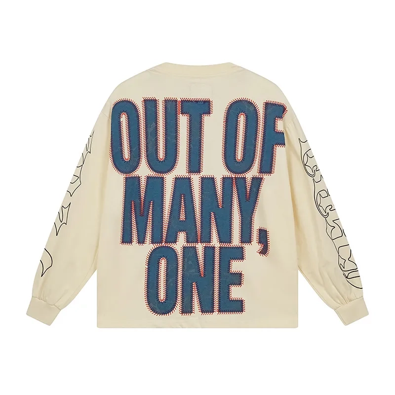 Godspeed Skeleton Pitcher Graphic Beige Long Sleeve Tee OKZY20261219