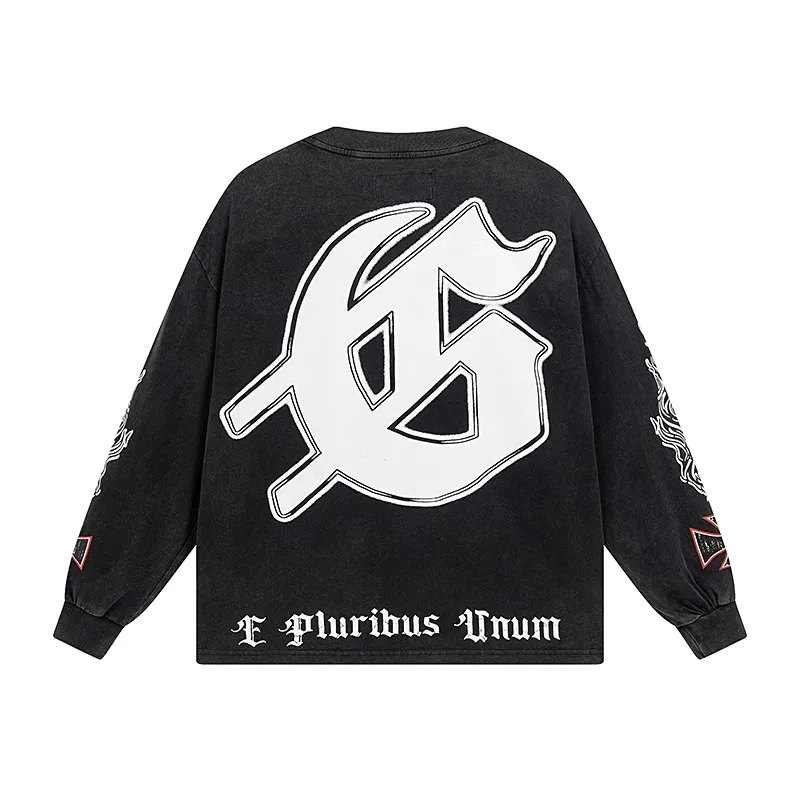 Godspeed Cliff Figure Graphic Black Long Sleeve Tee OKZY20261228