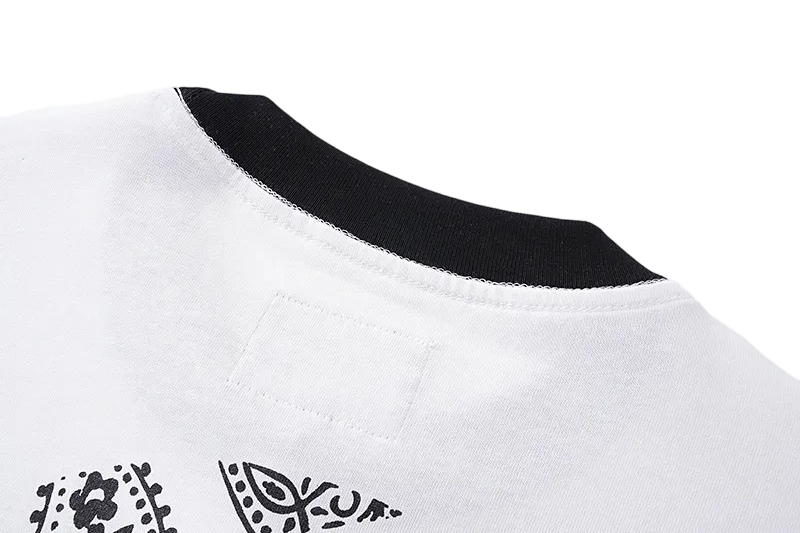 Godspeed Burning Hollywood Print White Contrast Collar Long Sleeve Tee OKZY20261234