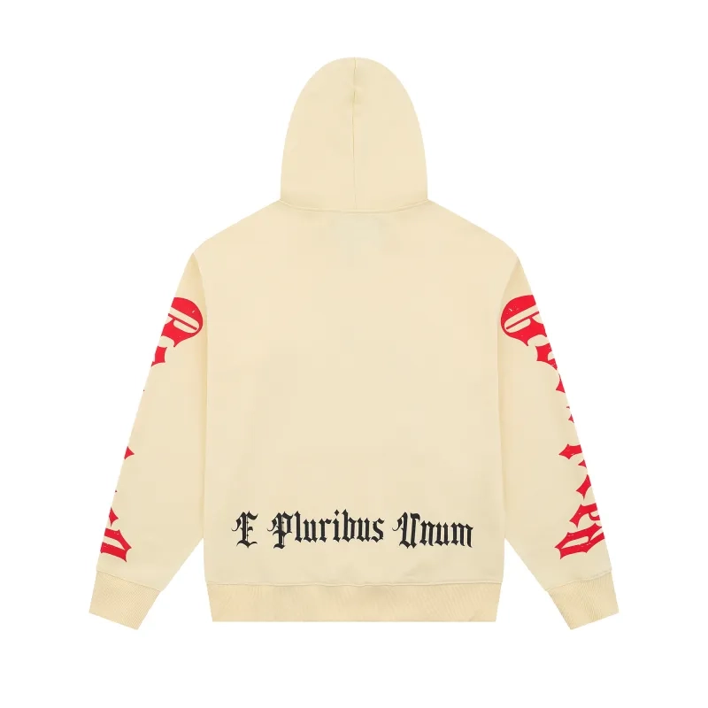Godspeed Ski Mask Skeleton Print Beige Hoodie OKZY20261240