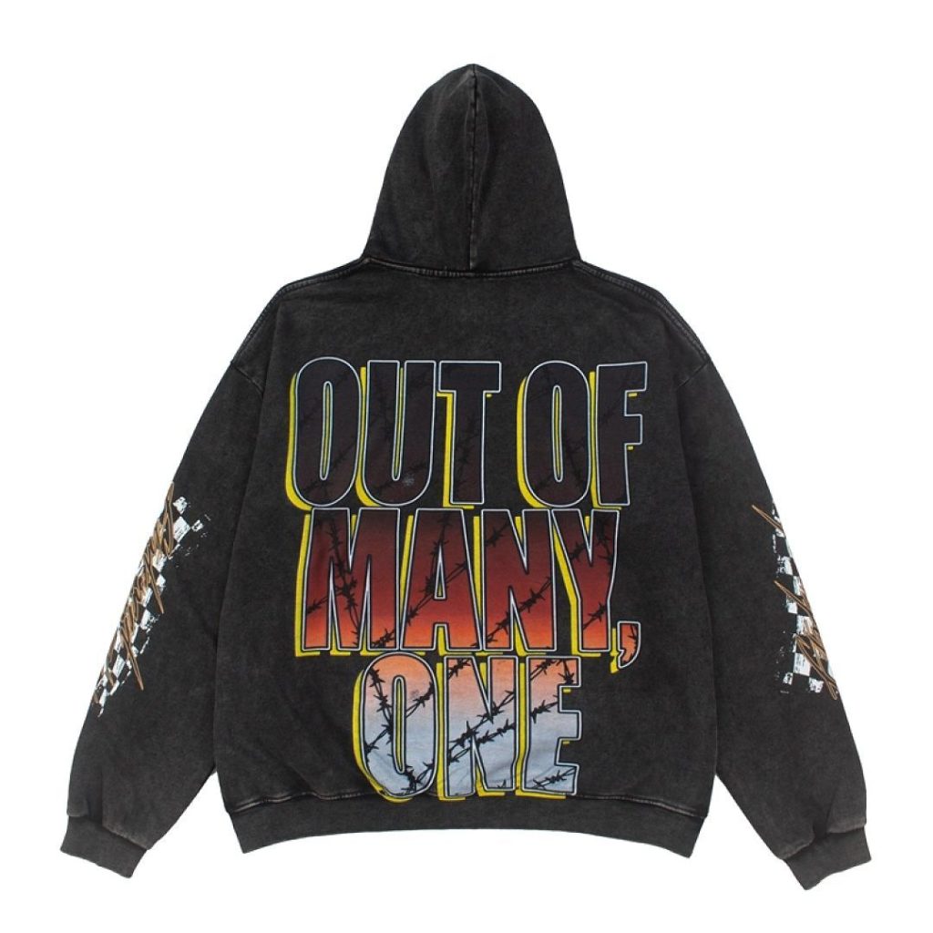 Godspeed Black Washed Motocross Rider Hoodie OKZY20261248