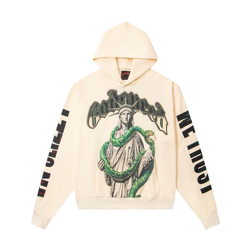 Godspeed Cream Statue Of Liberty Snake Hoodie OKZY20261249