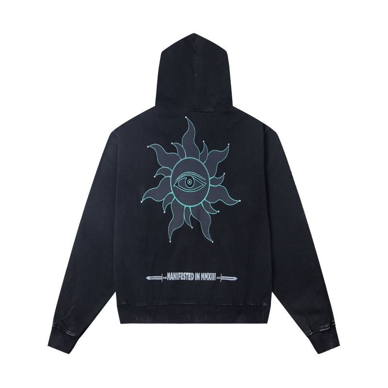 Godspeed Black Washed Statue Of Liberty Zip Up Hoodie OKZY20261254