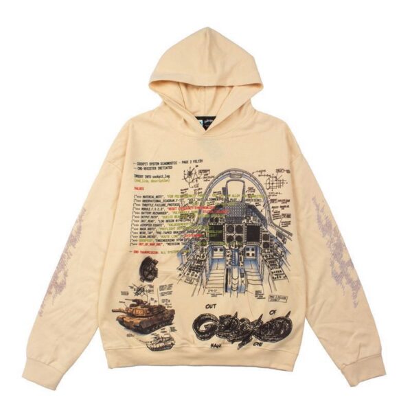 Godspeed Cream Tank Cockpit Blueprint Hoodie OKZY20261260