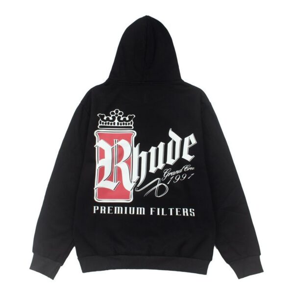 Rhude Black Premium Filters Crown Logo Hoodie OKZY20261271