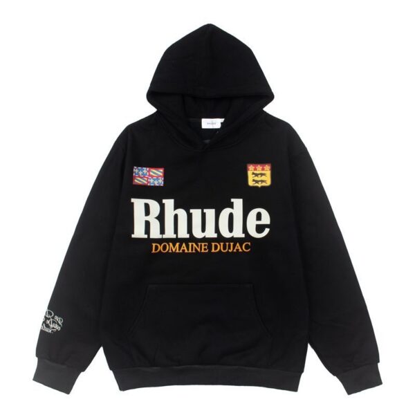 Rhude Black Domaine Dujac Front Logo Hoodie OKZY20261272