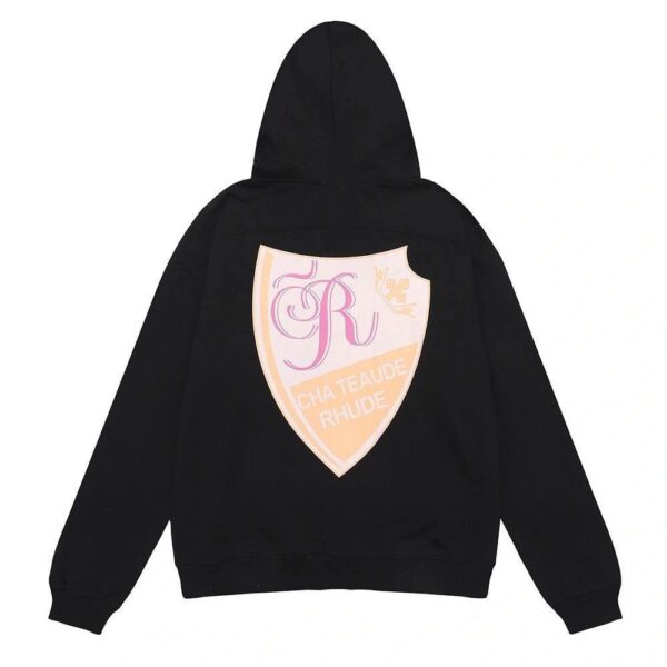 Rhude Black Shield Chateaude Back Print Hoodie OKZY20261273