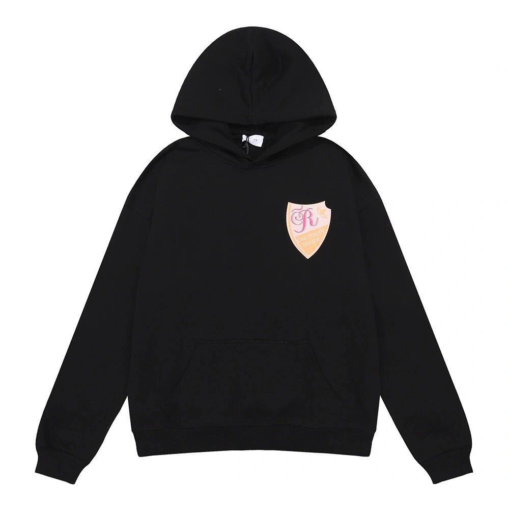 Rhude Black Shield Chateaude Back Print Hoodie OKZY20261273
