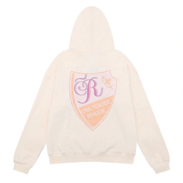Rhude Cream Shield Chateaude Back Print Hoodie OKZY20261274