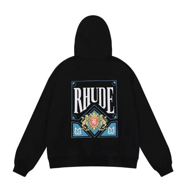 Rhude Black Blue Lion Crest Back Print Hoodie OKZY20261277