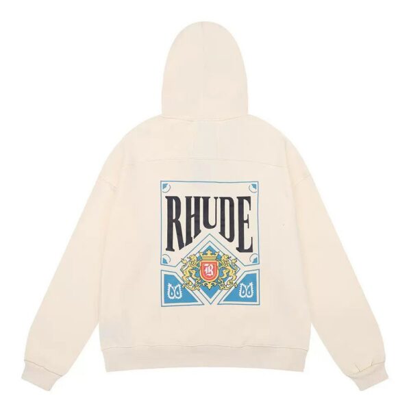 Rhude Cream Blue Lion Crest Back Print Hoodie OKZY20261278