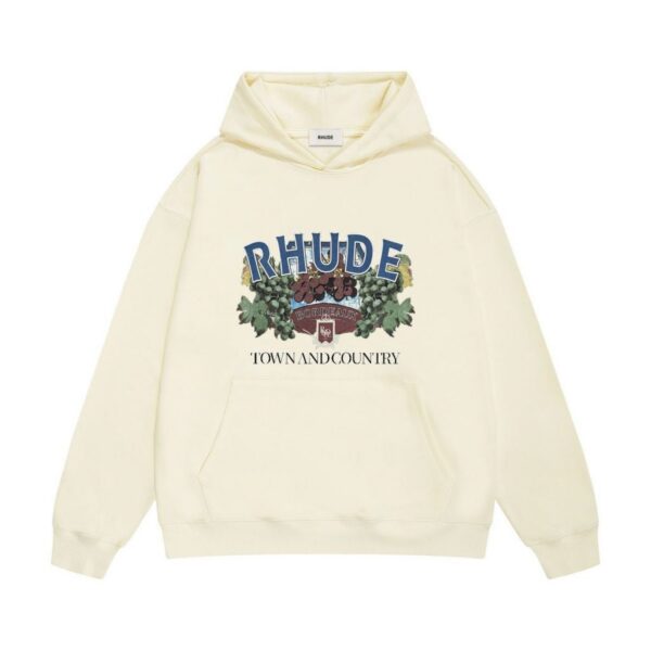 Rhude Cream Bordeaux Grape Town And Country Hoodie OKZY20261279
