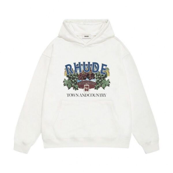 Rhude White Bordeaux Grape Town And Country Hoodie OKZY20261280
