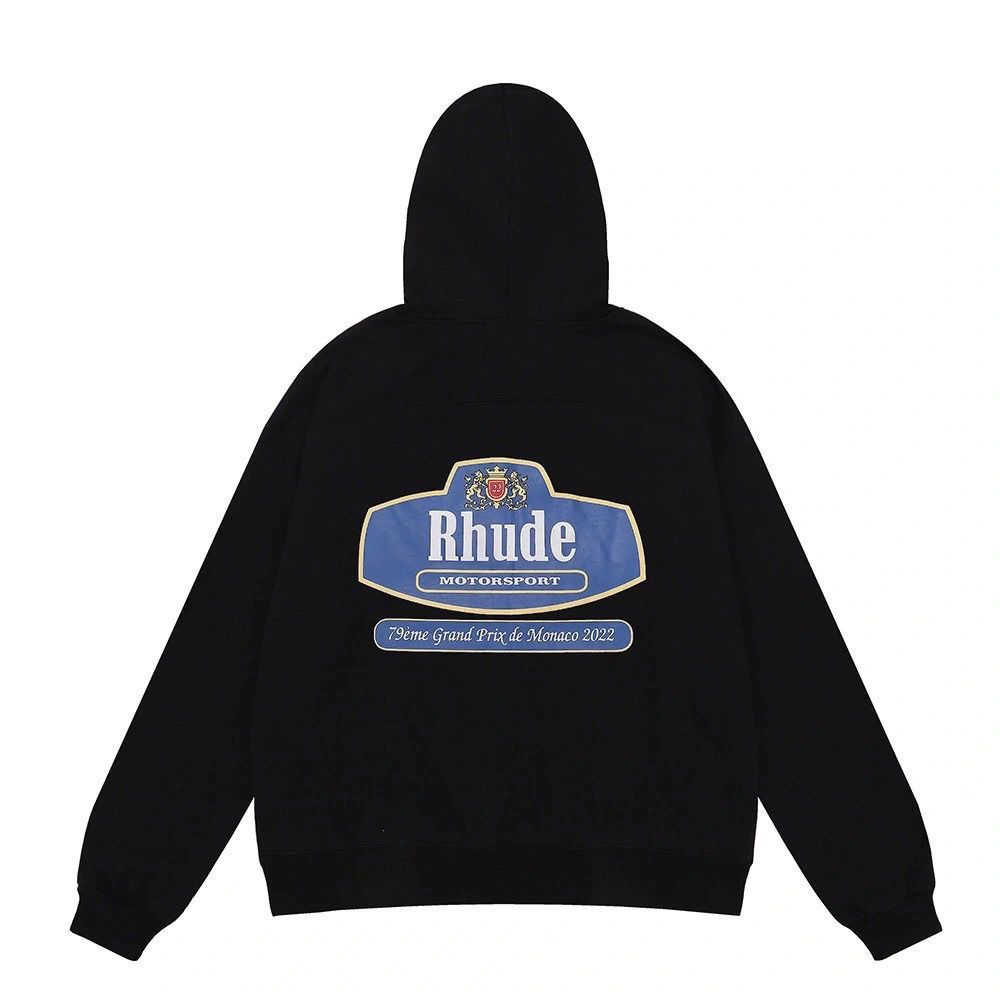 Rhude Black Motorsport Monaco Grand Prix Hoodie OKZY20261283