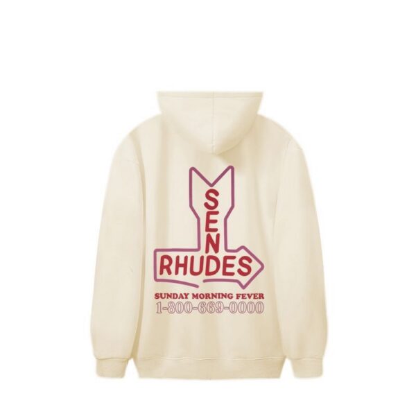 Rhude Cream Sen Rhudes Sunday Morning Fever Hoodie OKZY20261284