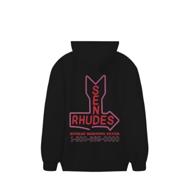 Rhude Black Sen Rhudes Sunday Morning Fever Hoodie OKZY20261286