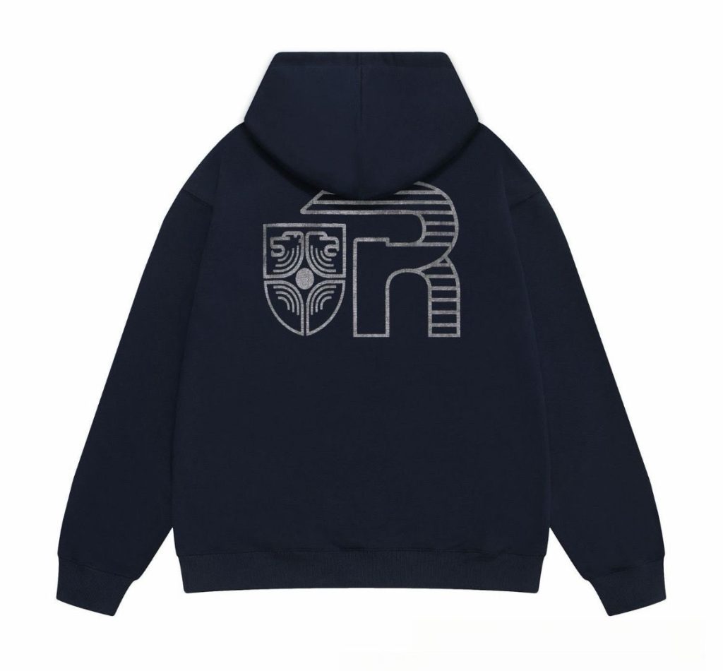 Rhude Navy Banque De Rhude Front Print Hoodie OKZY20261288