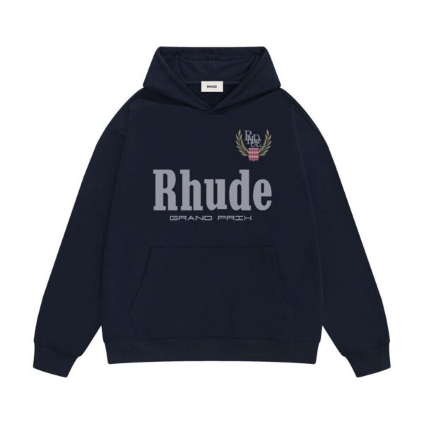Rhude Black Grand Prix Laurel Logo Hoodie OKZY20261289