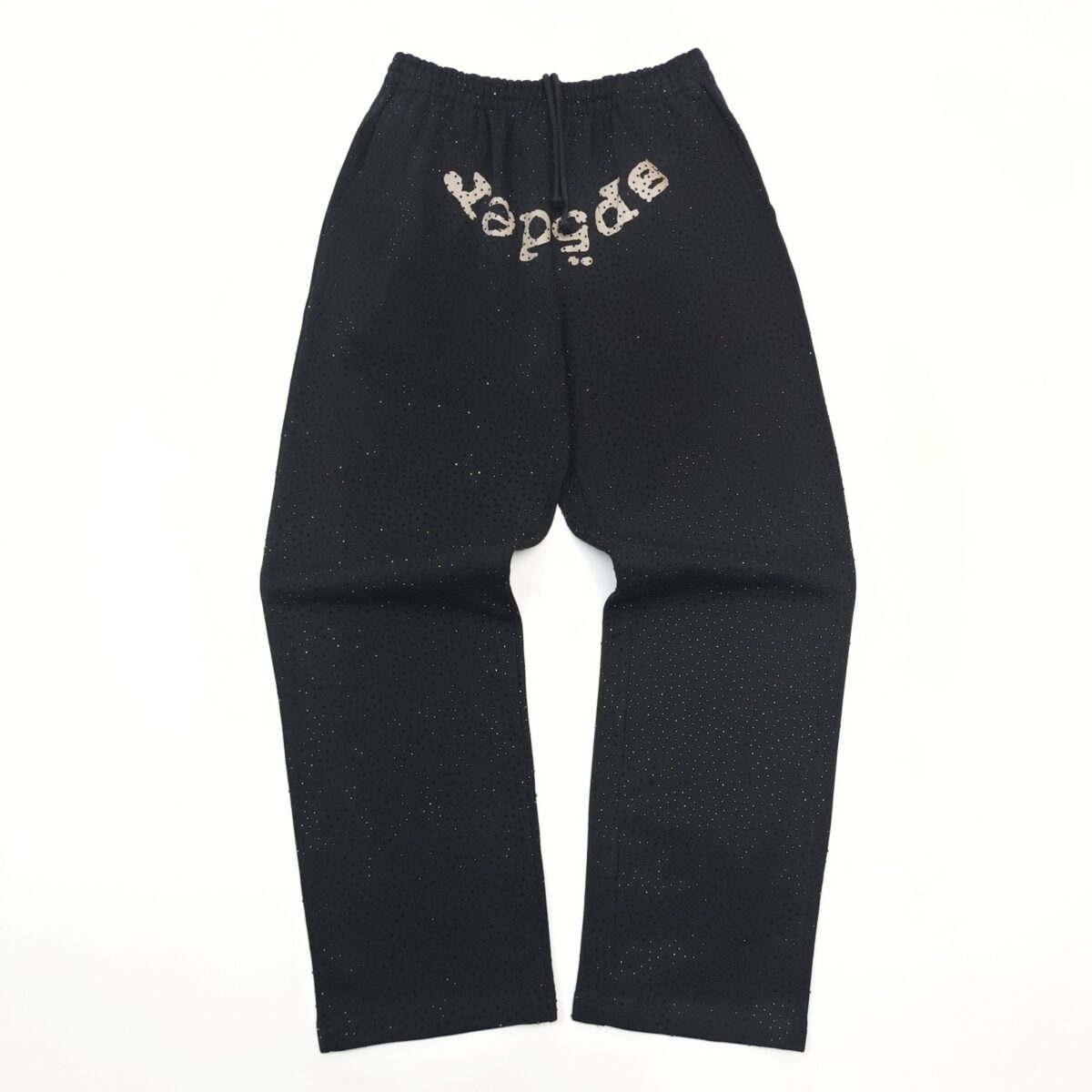 Sp5der Black Rhinestone Logo Sweatpants OKZY2026129