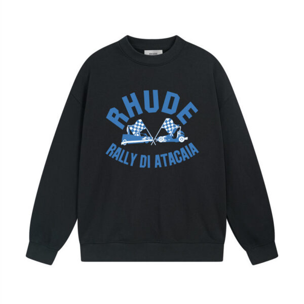 Rhude Black Rally Di Atacaia Racing Crewneck Sweatshirt OKZY20261301
