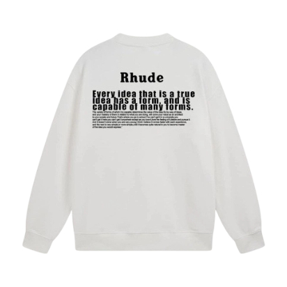 Rhude White Falling For You Graphic Crewneck Sweatshirt OKZY20261304