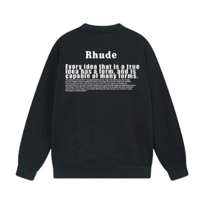 Rhude Black Falling For You Graphic Crewneck Sweatshirt OKZY20261305