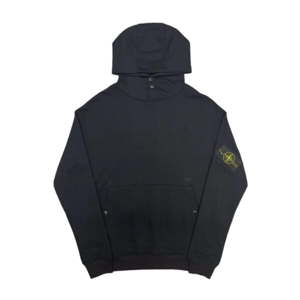 Stone Island Black Button Collar Hoodie OKZY20261309